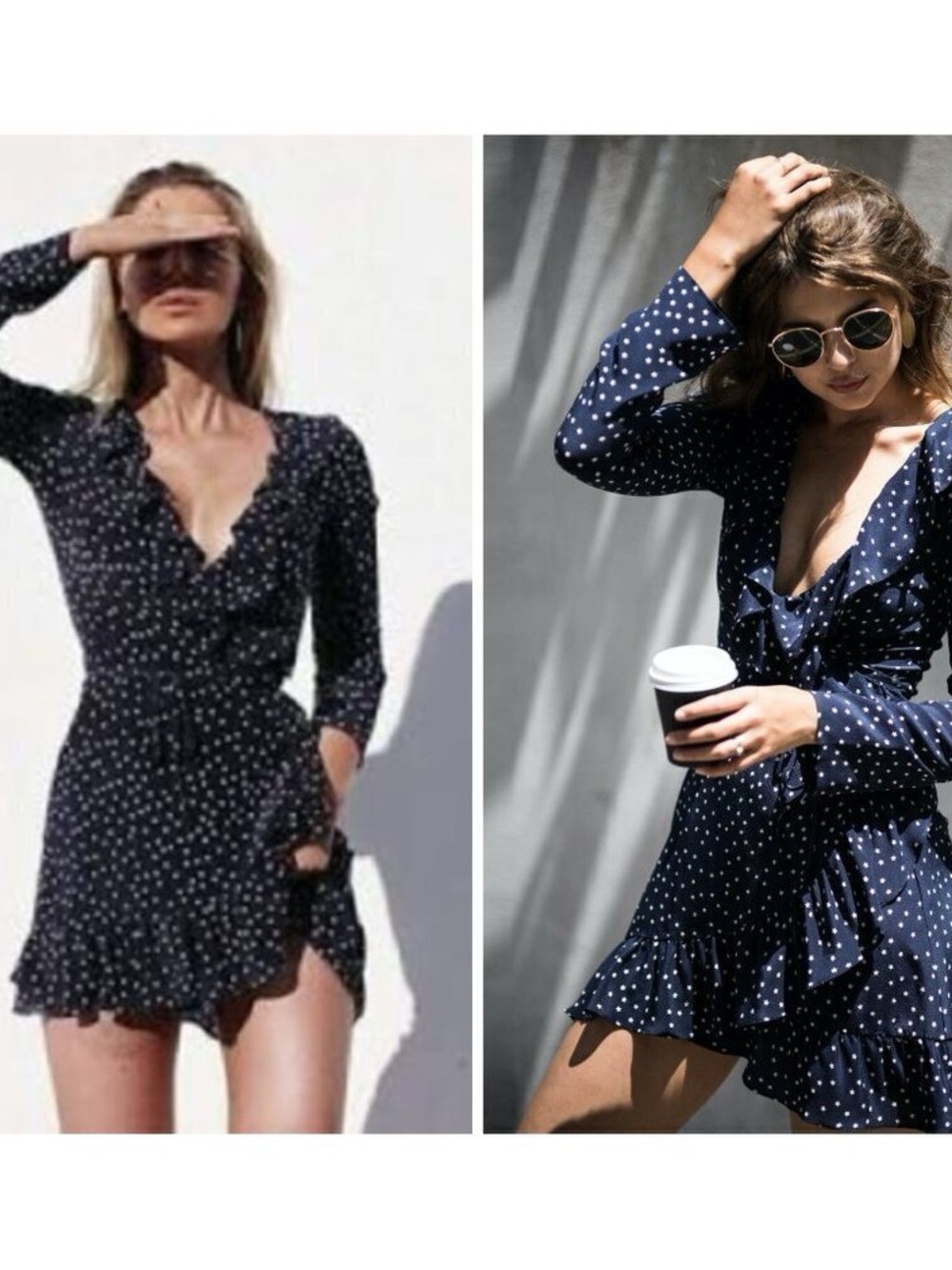 REALISATION PAR Alexandra Silk Navy Star Dress XS